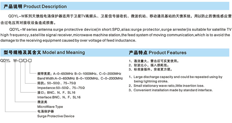 QDYLW系列信号电涌保护器（SPD）
